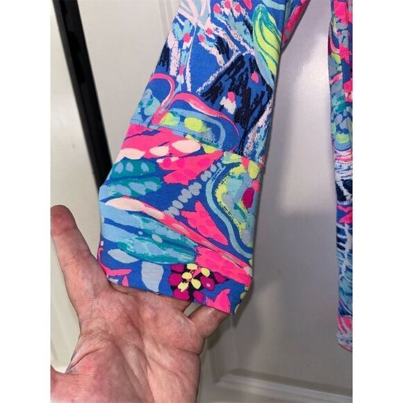 Lilly Pulitzer Women's Floral Robyn Top xs Multicolor 3/4 Sleeve Blouse - Picture 7 of 7